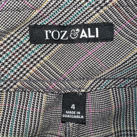 Roz &Ali Pants Women’s Sz 4 Multicolor Polyester Blend Elastic Waist - Picture 3 of 13